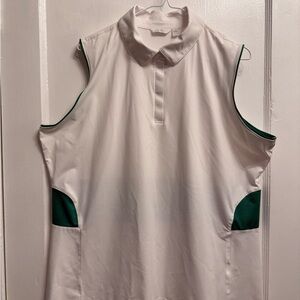 Lady Hagan Sleeveless White and Green Women's Golf Polo
